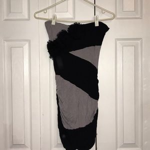 Strapless Dress with Flower Accent